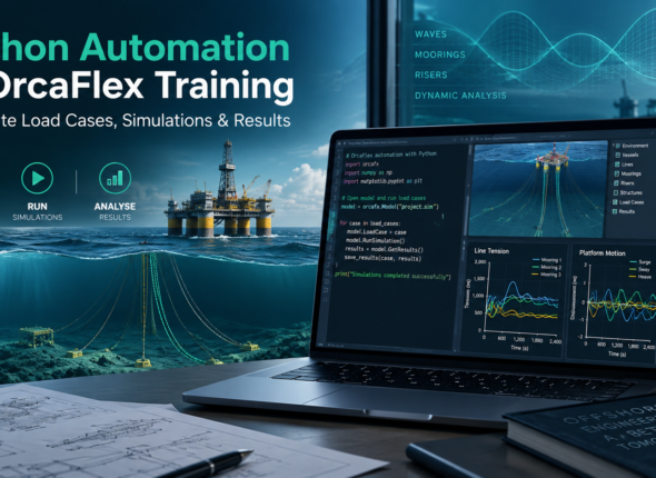 Learn Python Automation in OrcaFlex Training with Ascents Learning. Automate load cases, batch simulations, OrcFxAPI workflows, and engineering results.